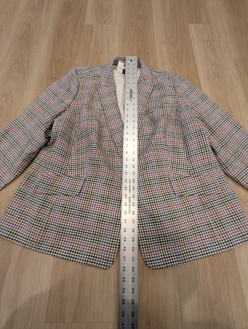 Talbots NWT Blazer Plus Size Plaid With Blue. Brown, Pink Size 22wp - Picture 3 of 8